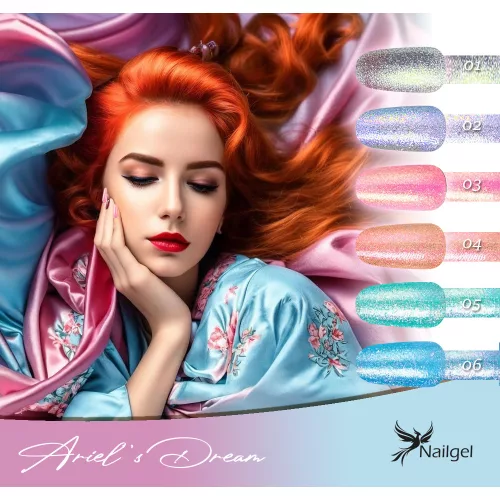Ariel's Dream gél lakk kollekció 6 db géllakkal és ajándék margarétával