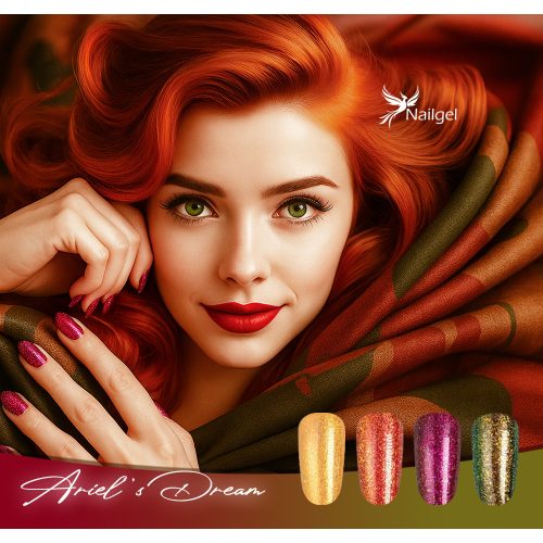 Ariel's Dream gél lakk kollekció 4 db géllakkal és ajándék margarétával