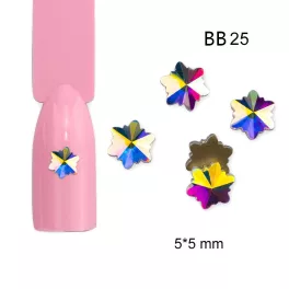 Strassz formakő, AB színjátszó, hópehely kicsi 20 db