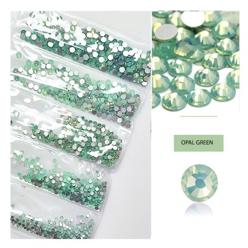 1680 darabos kristály strassz készlet  6 féle méretben - Opal green