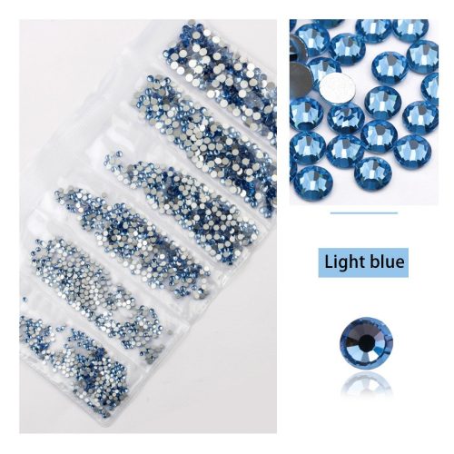 1680 darabos kristály strassz készlet  6 féle méretben P25 - Light blue