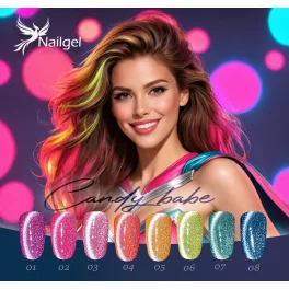   Candy Babe  gél lakk kollekció 8db géllakkal és ajándék margarétával