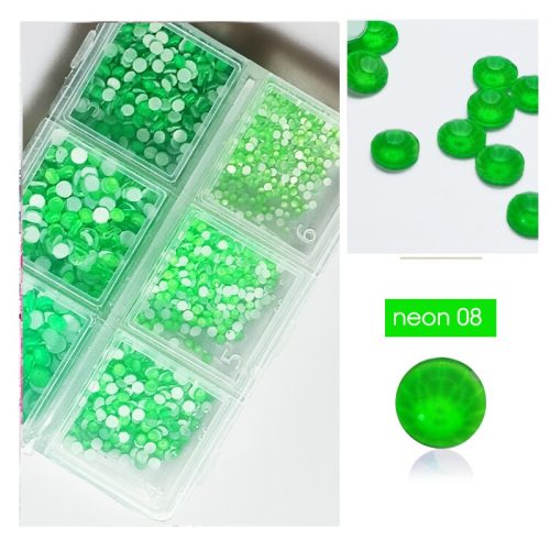 1680 darabos kristály strassz készlet  6 féle méretben - Neon green -