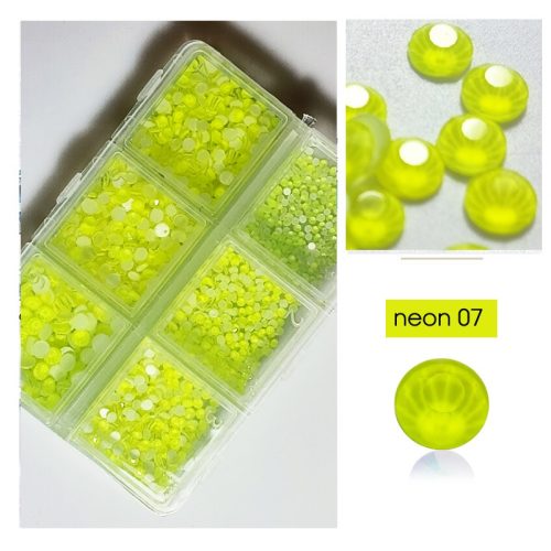 1680 darabos kristály strassz készlet  6 féle méretben - Neon yellow -