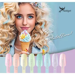   Ciao Pastellina   gél lakk kollekció 8 db géllakkal és ajándék margarétával
