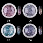 Díszítő flitter, világos pink színben, hatszögletű, vegyes méretű