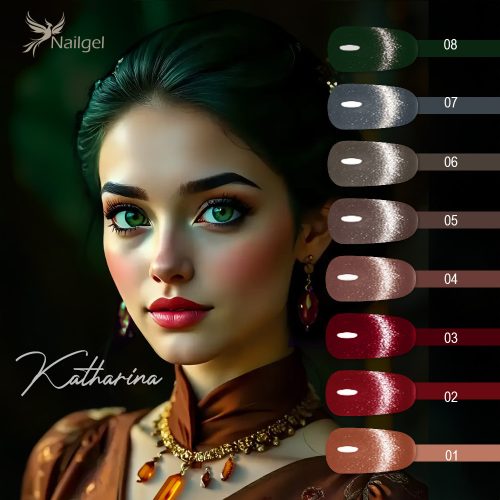 Katharína gél lakk kollekció 8 db géllakkal és ajándék margarétával