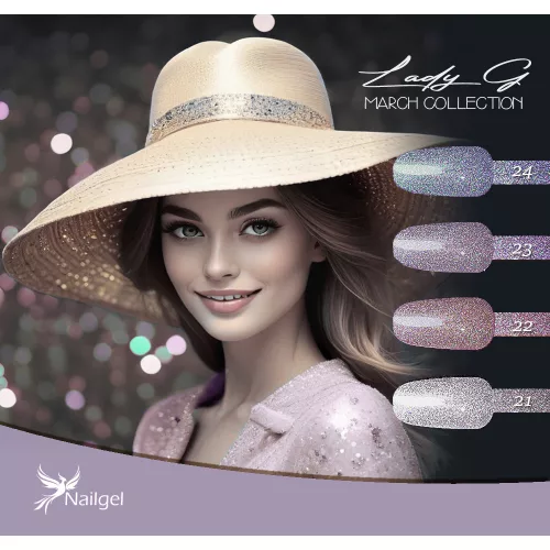 Lady G - March collection - 4-db-os gél lakk készlet ajándék margarétával