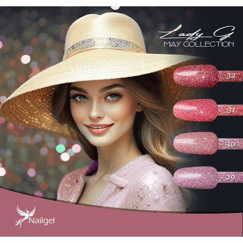 Lady G - May collection - 4-db-os gél lakk készlet ajándék margarétával