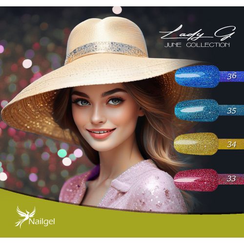 Lady G - June collection - 4-db-os gél lakk készlet ajándék margarétával