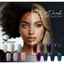   The Light & Dark gél lakk kollekció 14db géllakkal és ajándék margarétával 