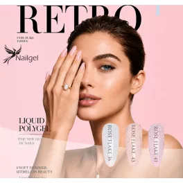   RETRO Liquid polygel Rose Flake - 3 darabos  kollekció pumpás tégelyben, ajándék margarétával