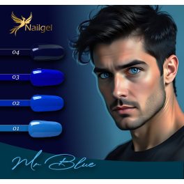   Mr Blue gél lakk kollekció 4 db géllakkal és ajándék margarétával