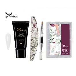   Nailgel Polygel készlet MILKY WHITE géllel és kiegészítőkkel