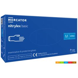   NITRYLEX BASIC (S) A100 BLUE - nitril púdermentes kék vizsgálókesztyű S