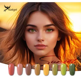  Sunset 8 darabos gél lakk kollekció ajándék margarétával