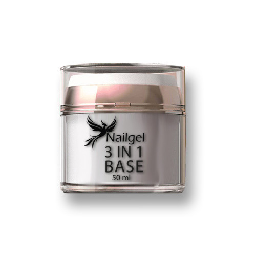 3 az 1-ben alapozó pumpás tégelyben, építő és ragasztó base gél (clear) - 3in1 builder base - 50 ml