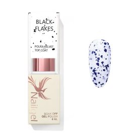 Polka  Velvet Top Coat - Black Flakes - Fényzselé  8ml