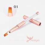 Prémium minőségű gél ecset rosegold, kristályokkal díszített