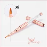 Prémium minőségű mini zselé ecset, rosegold, kristályokkal díszített