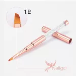 Prémium minőségű ferde végű zseléecset, rosegold, kristályokkal díszített