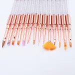 Prémium minőségű ferde végű zseléecset, rosegold, kristályokkal díszített